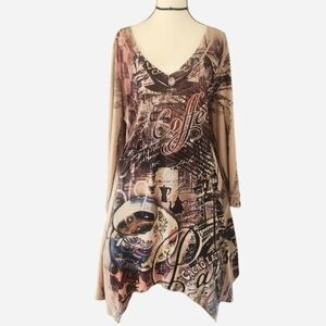 Lavish 90s Early 2000s Grune Tunic Top